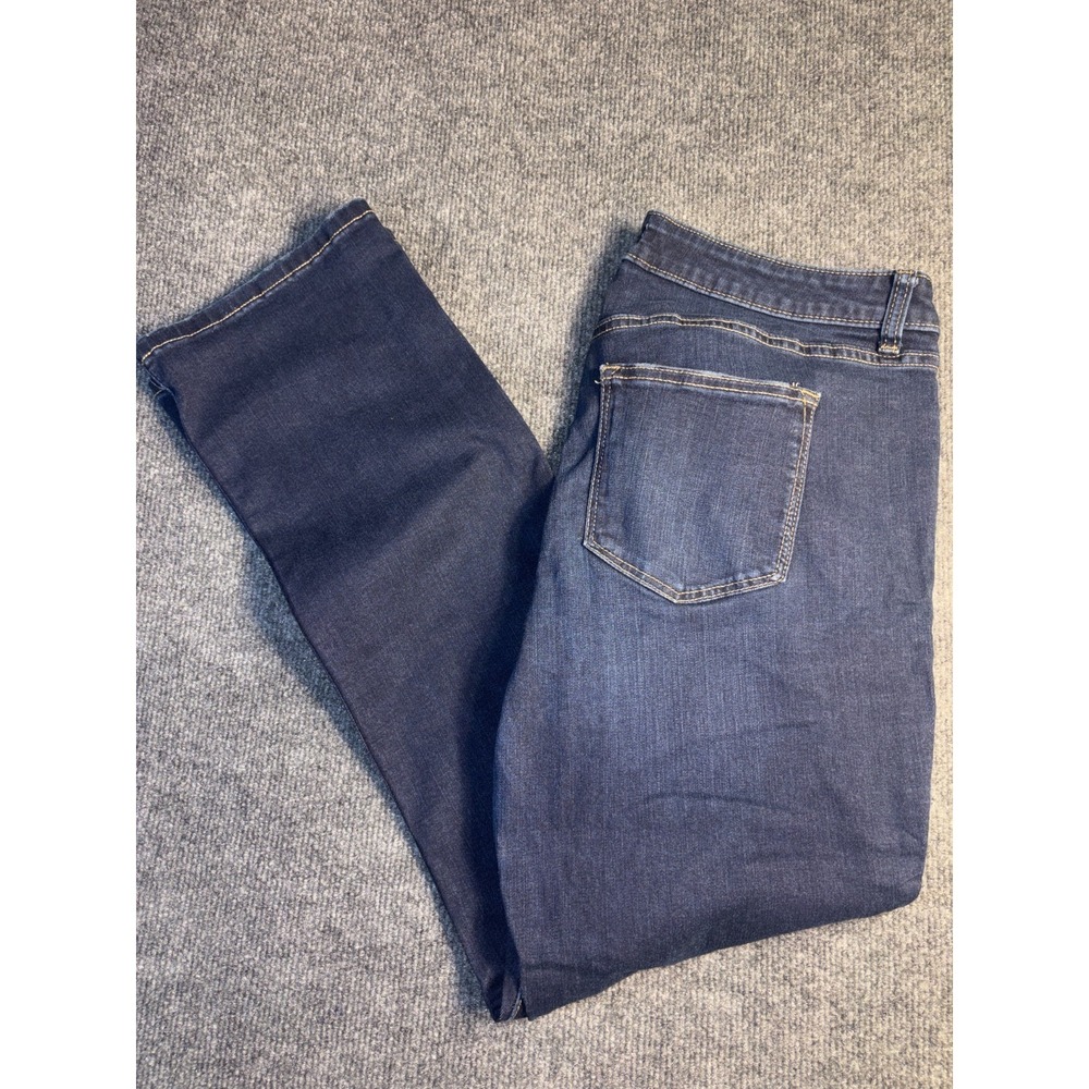 Sonoma Goods For Life Jeans Womens 12S Blue Denim Whiskered Curvy Bootcut Leg